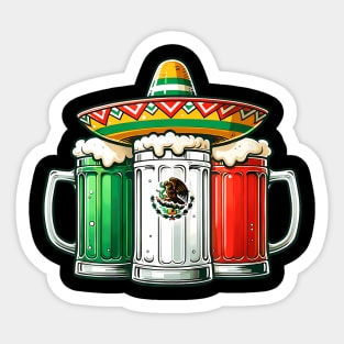 Mexico Beer Mexican Flag Sombrero Hat Cinco De Mayo Sticker